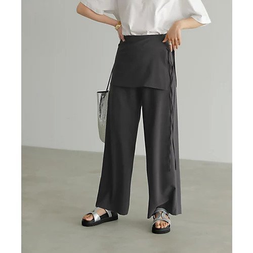 【スタイルデリ/STYLE DELI】の薄手でサラサラな腰周りラップワイドパンツ 人気、トレンドファッション・服の通販 founy(ファニー) 　ファッション　Fashion　レディースファッション　WOMEN　パンツ　Pants　カットソー　Cut And Sew　ジャケット　Jacket　スタイリッシュ　Stylish　ストレート　Straight　スニーカー　Sneakers　スリット　Slit　スーツ　Suit　バランス　Balance　フォルム　Form　ベスト　Vest　ラップ　Wrap　リボン　Ribbon　ループ　Loop　ワイド　Wide　夏　Summer　other-3|ID: prp329100004496165 ipo3291000000031712908