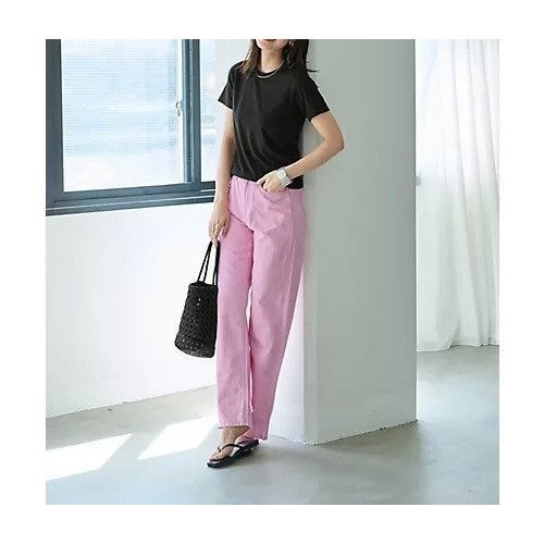 【スタイルデリ/STYLE DELI】の春夏カラーの薄手コットンストレートパンツ インテリア・キッズ・メンズ・レディースファッション・服の通販 founy(ファニー) 　ファッション　Fashion　レディースファッション　WOMEN　パンツ　Pants　春　Spring　カラフル　Colorful　サマー　Summer　シルバー　Silver　ストレッチ　Stretch　ストレート　Straight　デニム　Denim　ラベンダー　Lavender　ループ　Loop　ワイド　Wide　S/S・春夏　Ss・Spring/Summer　夏　Summer　ピンク|ID: prp329100004496166 ipo3291000000031712911