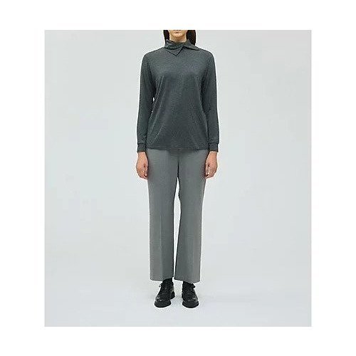 【ミズイロ インド/mizuiro ind】のセンタープレスパンツ インテリア・キッズ・メンズ・レディースファッション・服の通販 founy(ファニー) 　ファッション　Fashion　レディースファッション　Fashion for Women　パンツ　Pants & Trousers　カーディガン　Cardigan, Knitwear　ストレッチ　Stretch, Stretchy Fabric　スラックス　Slacks, Dress Pants　センター　Center, Center Line　リラックス　Relax, Relaxed Fit　人気　Popular, Best Seller　冬　Winter / This Winter　グレー|ID: prp329100004496169 ipo3291000000034618285