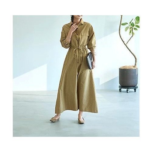 【スタイルデリ/STYLE DELI】の【LUXE】交互ストライプ柄シャツワンピース 人気、トレンドファッション・服の通販 founy(ファニー) 　ファッション　Fashion　レディースファッション　WOMEN　ワンピース　Dress　シャツワンピース　Shirt Dresses　イエロー　Yellow　春　Spring　ショルダー　Shoulder　ストライプ　Stripe　スリット　Slit　デニム　Denim　ドロップ　Drop　長袖　Long Sleeve　フェイク　Fake　フォルム　Form　フラップ　Flap　フロント　Front　ポケット　Pocket　ループ　Loop　冬　Winter　夏　Summer　other-2|ID: prp329100004496172 ipo3291000000031713142