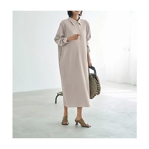 【スタイルデリ/STYLE DELI】のプリーツ加工襟付き長袖ワンピース インテリア・キッズ・メンズ・レディースファッション・服の通販 founy(ファニー) 　ファッション　Fashion　レディースファッション　WOMEN　ワンピース　Dress　カットソー　Cut And Sew　カーディガン　Cardigan　軽量　Lightweight　サンダル　Sandals　ジャケット　Jacket　スニーカー　Sneakers　スリット　Slit　トレンド　Trend　長袖　Long Sleeve　パーカー　Hoodie　パール　Pearl　フラット　Flat　プリーツ　Pleats　ベスト　Vest　ペチコート　Petticoat　半袖　Short Sleeve　ロング　Long　冬　Winter　夏　Summer　ビジネス 仕事 通勤　Business　グレージュ|ID: prp329100004496174 ipo3291000000031713150