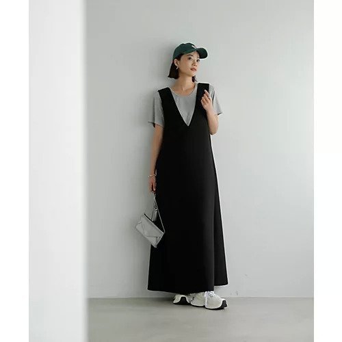 【スタイルデリ/STYLE DELI】の【LUXE】AラインフロントVジャンパースカート インテリア・キッズ・メンズ・レディースファッション・服の通販 founy(ファニー) 　ファッション　Fashion　レディースファッション　WOMEN　スカート　Skirt　ジャケット　Jacket　スタイリッシュ　Stylish　スリット　Slit　スーツ　Suit　定番　Standard　バランス　Balance　パターン　Pattern　フォルム　Form　フロント　Front　ポケット　Pocket　マキシ　Maxi　ラップ　Wrap　ロング　Long　夏　Summer　ブラック|ID: prp329100004496176 ipo3291000000031713161