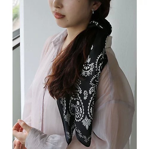 【コレカラ/collecala】のモノトーンペイズリー柄スカーフ インテリア・キッズ・メンズ・レディースファッション・服の通販 founy(ファニー) 　ファッション　Fashion　レディースファッション　WOMEN　おすすめ　Recommend　スカーフ　Scarf　ベーシック　Basic　ペイズリー　Paisley　モノトーン　Monotone　ワンポイント　One Point　ブラック|ID: prp329100004496200 ipo3291000000031713498
