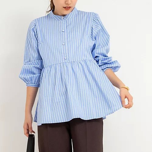 【ノーリーズ/NOLLEY'S】のストライププルオーバーブラウス インテリア・キッズ・メンズ・レディースファッション・服の通販 founy(ファニー) https://founy.com/ ファッション Fashion レディースファッション WOMEN トップス・カットソー Tops/Tshirt シャツ/ブラウス Shirts/Blouses プルオーバー Pullover 2025年 2025 2025春夏・S/S Ss,Spring/Summer,2025 スリーブ Sleeve デニム Denim パール Pearl ペプラム Peplum ボトム Bottom |ID: prp329100004496266 ipo3291000000031714878