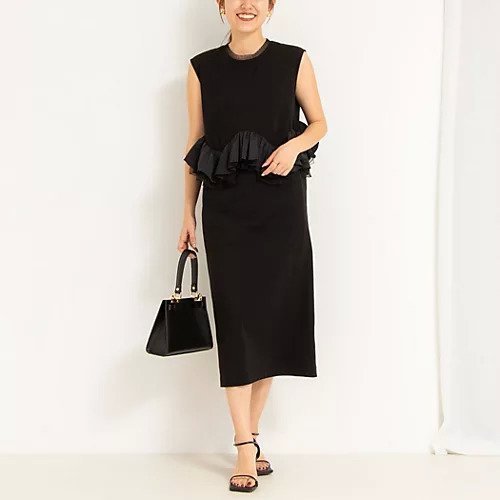 【ノーリーズ/NOLLEY'S】の【MARILYN MOON/マリリーンムーン】タフタスパイラルラッフルスリーブレスワンピース 人気、トレンドファッション・服の通販 founy(ファニー) 　ファッション　Fashion　レディースファッション　WOMEN　ワンピース　Dress　エレガント 上品　Elegant　カットソー　Cut And Sew　クロップド　Cropped　サンダル　Sandals　シアー　Sheer　スニーカー　Sneakers　タフタ　Taffeta　チュール　Tulle　ノースリーブ　No Sleeve　モダン　Modern　ラッフル　Raffle　リゾート　Resort　夏　Summer　ビジネス 仕事 通勤　Business　2025年　2025　2025春夏・S/S　Ss,Spring/Summer,2025　other-2|ID: prp329100004496287 ipo3291000000031715657
