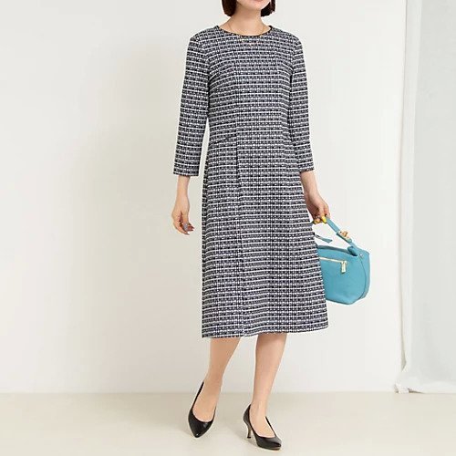 【ノーリーズ/NOLLEY'S】のツイード見えワンピース 人気、トレンドファッション・服の通販 founy(ファニー) 　ファッション　Fashion　レディースファッション　WOMEN　ワンピース　Dress　2025年　2025　2025春夏・S/S　Ss,Spring/Summer,2025　ストレッチ　Stretch　スリット　Slit　ツイード　Tweed　パイピング　Piping　プリント　Print　ポケット　Pocket　 other-1|ID: prp329100004496288 ipo3291000000031715658