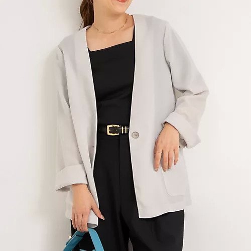 【ノーリーズ/NOLLEY'S】のメッシュノーカラーVネックジャケット 人気、トレンドファッション・服の通販 founy(ファニー) 　ファッション　Fashion　レディースファッション　WOMEN　アウター　Coat Outerwear　ジャケット　Jackets　2025年　2025　2025春夏・S/S　Ss,Spring/Summer,2025　おすすめ　Recommend　シンプル　Simple　ジャケット　Jacket　スリット　Slit　メッシュ　Mesh　夏　Summer　ビジネス 仕事 通勤　Business　other-2|ID: prp329100004496365 ipo3291000000031718348