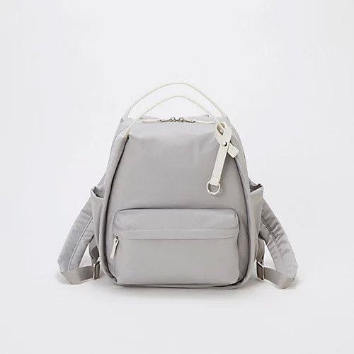 【トプカピ/TOPKAPI】の【Breath TOPKAPI】【撥水】ツヤ ナイロン レザーハンドル ミニ リュック インテリア・キッズ・メンズ・レディースファッション・服の通販 founy(ファニー) 　ファッション　Fashion　レディースファッション　WOMEN　コンパクト　Compact　傘　Umbrella　チャーム　Charm　フィット　Fit　フォルム　Form　ポケット　Pocket　モダン　Modern　モノトーン　Monotone　リュック　Ruck Sack　ワンポイント　One Point　エレガント 上品　Elegant　ライトグレー|ID: prp329100004497630 ipo3291000000031728681
