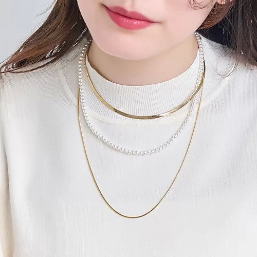 【フィービィー/phoebe】のパールミックスチェーン3連ネックレス インテリア・キッズ・メンズ・レディースファッション・服の通販 founy(ファニー) 　ファッション　Fashion　レディースファッション　WOMEN　ジュエリー　Jewelry　ネックレス　Necklaces　シンプル　Simple　チェーン　Chain　ネックレス　Necklace　パール　Pearl　ホワイト|ID: prp329100004497643 ipo3291000000031728791