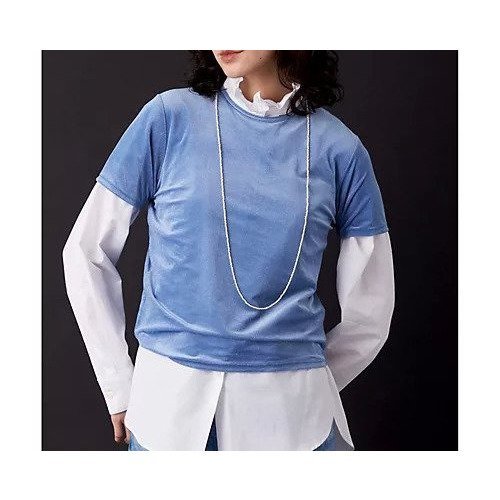 【ウィムガゼット/Whim Gazette】の【THE PAUSE】ベロアコンパクトTシャツ インテリア・キッズ・メンズ・レディースファッション・服の通販 founy(ファニー) 　ファッション　Fashion　レディースファッション　WOMEN　トップス・カットソー　Tops/Tshirt　シャツ/ブラウス　Shirts/Blouses　ロング / Tシャツ　T-Shirts　ベロア　Velour　ヴィンテージ　Vintage　グラデーション　Gradation　コンパクト　Compact　シンプル　Simple　ストレッチ　Stretch　ベロア　Velor　ワーク　Work　2025年　2025　2025春夏・S/S　Ss,Spring/Summer,2025　ブルー|ID: prp329100004503148 ipo3291000000031778176