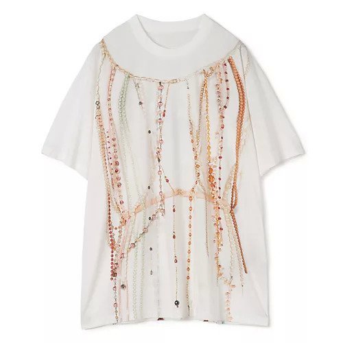 【エムエム6 メゾン マルタン マルジェラ/MM6 Maison Martin Margiela】のT-SHIRT インテリア・キッズ・メンズ・レディースファッション・服の通販 founy(ファニー) https://founy.com/ ファッション Fashion レディースファッション WOMEN トップス・カットソー Tops/Tshirt シャツ/ブラウス Shirts/Blouses ロング / Tシャツ T-Shirts 2025年 2025 2025春夏・S/S Ss,Spring/Summer,2025 ショルダー Shoulder ドロップ Drop ネックレス Necklace パール Pearl プリント Print リアル Real ロング Long 洗える Washable |ID: prp329100004503235 ipo3291000000031779093