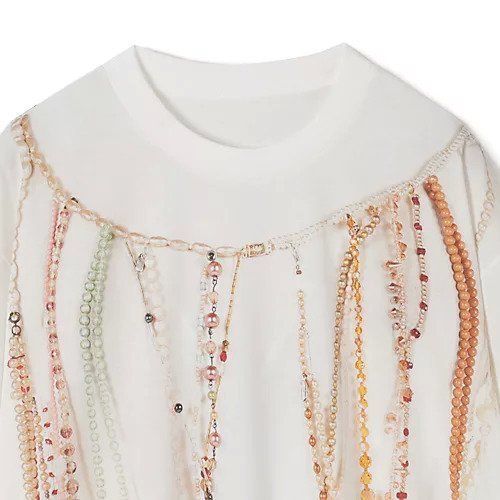 【エムエム6 メゾン マルタン マルジェラ/MM6 Maison Martin Margiela】のT-SHIRT 人気、トレンドファッション・服の通販 founy(ファニー) 　ファッション　Fashion　レディースファッション　WOMEN　トップス・カットソー　Tops/Tshirt　シャツ/ブラウス　Shirts/Blouses　ロング / Tシャツ　T-Shirts　2025年　2025　2025春夏・S/S　Ss,Spring/Summer,2025　ショルダー　Shoulder　ドロップ　Drop　ネックレス　Necklace　パール　Pearl　プリント　Print　リアル　Real　ロング　Long　洗える　Washable　other-3|ID: prp329100004503235 ipo3291000000031779096