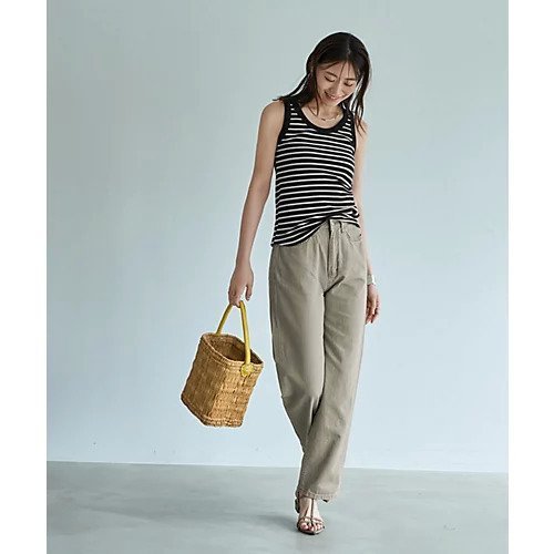 【スタイルデリ/STYLE DELI】のトリミングボーダーのリブ生地タンクトップ 人気、トレンドファッション・服の通販 founy(ファニー) 　ファッション　Fashion　レディースファッション　WOMEN　春　Spring　タンク　Tank　デコルテ　Decolletage　トリミング　Trimming　定番　Standard　人気　Popularity　ボーダー　Border　ラウンド　Round　S/S・春夏　Ss・Spring/Summer　夏　Summer　other-2|ID: prp329100004504499 ipo3291000000031790567