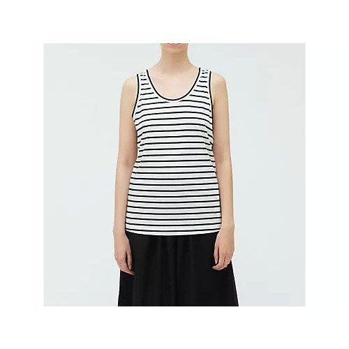 【ミズイロ インド/mizuiro ind】のボーダータンクトップ インテリア・キッズ・メンズ・レディースファッション・服の通販 founy(ファニー) 　ファッション　Fashion　レディースファッション　WOMEN　インナー　Inner　タンク　Tank　フィット　Fit　ボーダー　Border　無地　Plain Color　ブラック|ID: prp329100004504500 ipo3291000000031790578