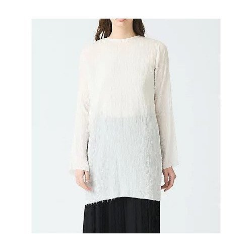 【ミズイロ インド/mizuiro ind】のコットンクレープチュニックプルオーバー インテリア・キッズ・メンズ・レディースファッション・服の通販 founy(ファニー) 　ファッション　Fashion　レディースファッション　WOMEN　トップス・カットソー　Tops/Tshirt　プルオーバー　Pullover　インド　India　スリット　Slit　エレガント 上品　Elegant　キナリ|ID: prp329100004504507 ipo3291000000031790636