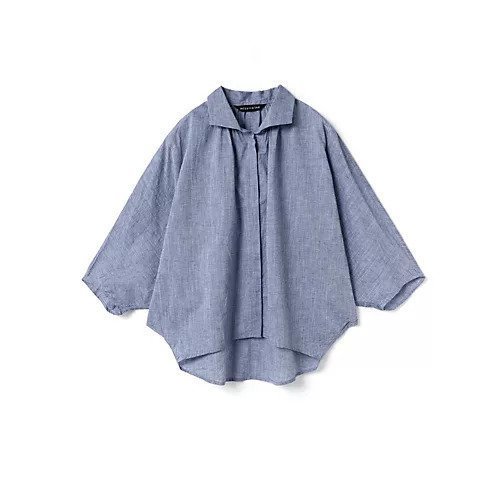 【ミズイロ インド/mizuiro ind】のギャザードルマンシャツ インテリア・キッズ・メンズ・レディースファッション・服の通販 founy(ファニー) 　ファッション　Fashion　レディースファッション　Fashion for Women　トップス・カットソー　Cut & Sew Tops　シャツ・ブラウス・オフィスカジュアル　Elegant Blouses & Button-Ups　バランス　Balance, Style Balance　人気　Popular, Best Seller　今季　This Season, Current Season　再入荷　Restock / Back in Stock　夏　Summer　ネイビー|ID: prp329100004504511 ipo3291000000032425854
