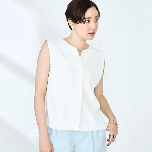 【ノーリーズソフィー/NOLLEY'S sophi】の《セットアップ対応》ツイルキーネックブラウス インテリア・キッズ・メンズ・レディースファッション・服の通販 founy(ファニー) 　ファッション　Fashion　レディースファッション　WOMEN　トップス・カットソー　Tops/Tshirt　シャツ/ブラウス　Shirts/Blouses　2025年　2025　2025春夏・S/S　Ss,Spring/Summer,2025　おすすめ　Recommend　インナー　Inner　ジャケット　Jacket　セットアップ　Set Up　メタル　Metal　夏　Summer　春　Spring　S/S・春夏　Ss・Spring/Summer　ホワイト|ID: prp329100004506034 ipo3291000000031803384