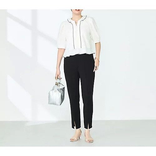 【ノーリーズ/NOLLEY'S】のストレッチジョーゼット配色フリルブラウス 人気、トレンドファッション・服の通販 founy(ファニー) 　ファッション　Fashion　レディースファッション　WOMEN　トップス・カットソー　Tops/Tshirt　シャツ/ブラウス　Shirts/Blouses　2025年　2025　2025春夏・S/S　Ss,Spring/Summer,2025　おすすめ　Recommend　インナー　Inner　ショート　Short　シンプル　Simple　ジャケット　Jacket　ジョーゼット　Georgette　ストレッチ　Stretch　フリル　Frills　ペプラム　Peplum　エレガント 上品　Elegant　人気　Popularity　羽織　Haori　other-2|ID: prp329100004506036 ipo3291000000031803403