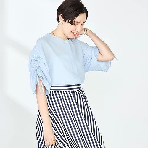 【ノーリーズ/NOLLEY'S】のポコポコサッカー2WAYブラウス インテリア・キッズ・メンズ・レディースファッション・服の通販 founy(ファニー) 　ファッション　Fashion　レディースファッション　WOMEN　トップス・カットソー　Tops/Tshirt　シャツ/ブラウス　Shirts/Blouses　2025年　2025　2025春夏・S/S　Ss,Spring/Summer,2025　サッカー　Soccer　夏　Summer　羽織　Haori　サックス|ID: prp329100004506038 ipo3291000000031803418