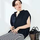 【ノーリーズ/NOLLEY'S】のハンマーサテンケープブラウス ネイビー|ID: prp329100004506040 ipo3291000000031803436