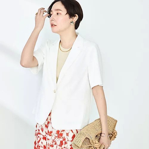 【ノーリーズソフィー/NOLLEY'S sophi】の《セットアップ対応》ウォッシャブルツイル半袖ジャケット インテリア・キッズ・メンズ・レディースファッション・服の通販 founy(ファニー) 　ファッション　Fashion　レディースファッション　WOMEN　アウター　Coat Outerwear　ジャケット　Jackets　2025年　2025　2025春夏・S/S　Ss,Spring/Summer,2025　ジャケット　Jacket　セットアップ　Set Up　半袖　Short Sleeve　夏　Summer　ホワイト|ID: prp329100004506067 ipo3291000000031803634