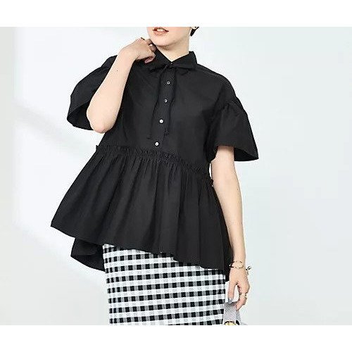 【ノーリーズソフィー/NOLLEY'S sophi】のペプラムリボンシャツブラウス 人気、トレンドファッション・服の通販 founy(ファニー) 　ファッション　Fashion　レディースファッション　WOMEN　トップス・カットソー　Tops/Tshirt　シャツ/ブラウス　Shirts/Blouses　2025年　2025　2025春夏・S/S　Ss,Spring/Summer,2025　サテン　Satin　スキッパー　Skipper　スリーブ　Sleeve　フレア　Flare　リボン　Ribbon　エレガント 上品　Elegant　 other-1|ID: prp329100004506208 ipo3291000000031805093
