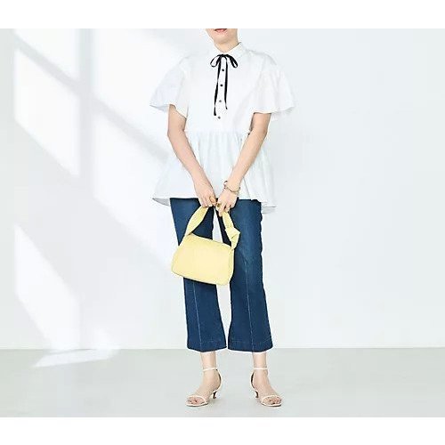 【ノーリーズソフィー/NOLLEY'S sophi】のペプラムリボンシャツブラウス 人気、トレンドファッション・服の通販 founy(ファニー) 　ファッション　Fashion　レディースファッション　WOMEN　トップス・カットソー　Tops/Tshirt　シャツ/ブラウス　Shirts/Blouses　2025年　2025　2025春夏・S/S　Ss,Spring/Summer,2025　サテン　Satin　スキッパー　Skipper　スリーブ　Sleeve　フレア　Flare　リボン　Ribbon　エレガント 上品　Elegant　other-2|ID: prp329100004506208 ipo3291000000031805102