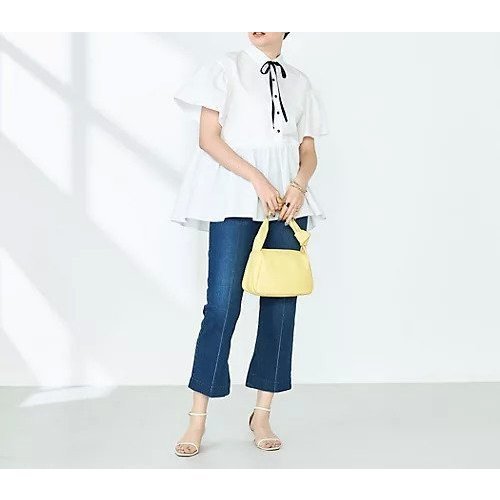 【ノーリーズソフィー/NOLLEY'S sophi】のペプラムリボンシャツブラウス 人気、トレンドファッション・服の通販 founy(ファニー) 　ファッション　Fashion　レディースファッション　WOMEN　トップス・カットソー　Tops/Tshirt　シャツ/ブラウス　Shirts/Blouses　2025年　2025　2025春夏・S/S　Ss,Spring/Summer,2025　サテン　Satin　スキッパー　Skipper　スリーブ　Sleeve　フレア　Flare　リボン　Ribbon　エレガント 上品　Elegant　other-3|ID: prp329100004506208 ipo3291000000031805105