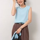 【ノーリーズソフィー/NOLLEY'S sophi】の《アンサンブル対応/手洗い可能》綿ポリノースリーブプルオーバーニット サックス|ID: prp329100004506214 ipo3291000000032208108