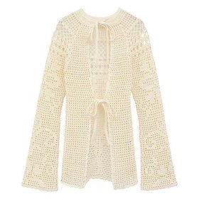 【クラネ/CLANE】のBACK OPEN CROCHET KNIT TOPS 人気、トレンドファッション・服の通販 founy(ファニー) ファッション Fashion レディースファッション Fashion for Women トップス・カットソー Cut & Sew Tops ニット Knit Tops & Sweaters 2025年 2025 2025春夏・S/S Spring/Summer 2025 SS25 かぎ針 Crochet エレガント 上品 Elegant リーフ Leaf, Botanical Leaf 透かし Cut-Out, Lacework |ID:prp329100004508002