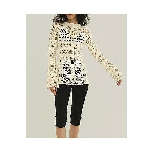 【クラネ/CLANE】のBACK OPEN CROCHET KNIT TOPS 人気、トレンドファッション・服の通販 founy(ファニー) ファッション Fashion レディースファッション Fashion for Women トップス・カットソー Cut & Sew Tops ニット Knit Tops & Sweaters 2025年 2025 2025春夏・S/S Spring/Summer 2025 SS25 かぎ針 Crochet エレガント 上品 Elegant リーフ Leaf, Botanical Leaf 透かし Cut-Out, Lacework other-3|ID: prp329100004508002 ipo3291000000035840235