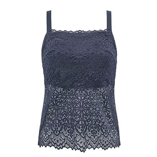 【ブラデリスニューヨークピース/BRADELIS New York peace】の【Kaya Beauty Labo】はくだけ簡単!レーシーロングブラ25 インテリア・キッズ・メンズ・レディースファッション・服の通販 founy(ファニー) 　ファッション　Fashion　レディースファッション　WOMEN　アンダー　Under　クッション　Cushion　クロップド　Cropped　スリム　Slim　フィット　Fit　レース　Race　インディゴブルー|ID: prp329100004513548 ipo3291000000031888860