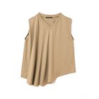 【ミズイロ インド/mizuiro ind】のVネックアシンメトリーノースリーブプルオーバー ベージュ|ID: prp329100004514995 ipo3291000000031900809