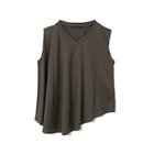 【ミズイロ インド/mizuiro ind】のVネックアシンメトリーノースリーブプルオーバー チャコールグレー|ID: prp329100004514995 ipo3291000000031900812