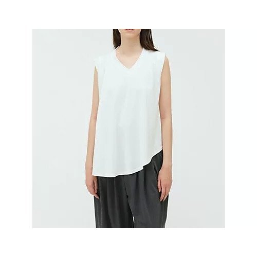 【ミズイロ インド/mizuiro ind】のVネックアシンメトリーノースリーブプルオーバー 人気、トレンドファッション・服の通販 founy(ファニー) 　ファッション　Fashion　レディースファッション　WOMEN　トップス・カットソー　Tops/Tshirt　キャミソール / ノースリーブ　No Sleeves　プルオーバー　Pullover　Vネック　V-Neck　アシンメトリー　Asymmetry　other-2|ID: prp329100004514995 ipo3291000000031900814
