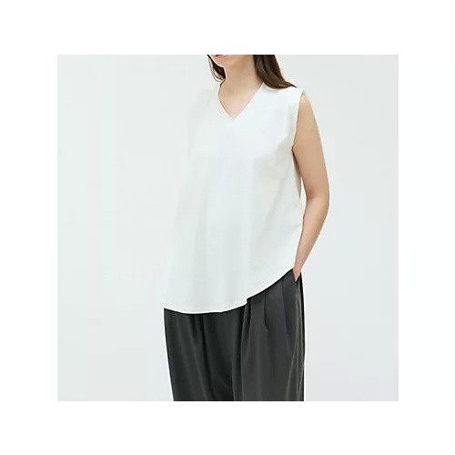 【ミズイロ インド/mizuiro ind】のVネックアシンメトリーノースリーブプルオーバー 人気、トレンドファッション・服の通販 founy(ファニー) 　ファッション　Fashion　レディースファッション　WOMEN　トップス・カットソー　Tops/Tshirt　キャミソール / ノースリーブ　No Sleeves　プルオーバー　Pullover　Vネック　V-Neck　アシンメトリー　Asymmetry　other-3|ID: prp329100004514995 ipo3291000000031900816