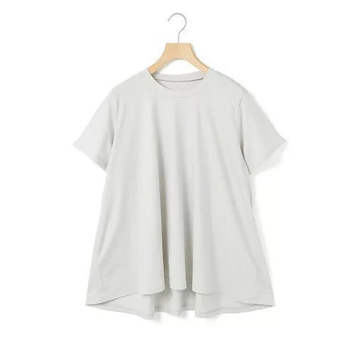 【ミディウミ/MidiUmi】のクルーネックフレアT インテリア・キッズ・メンズ・レディースファッション・服の通販 founy(ファニー) 　ファッション　Fashion　レディースファッション　WOMEN　オーガニック　Organic　シンプル　Simple　ロング　Long　ライトグレー|ID: prp329100004514997 ipo3291000000031900829