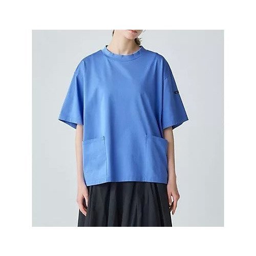 【ミディウミ/MidiUmi】のサイドポケットTシャツ インテリア・キッズ・メンズ・レディースファッション・服の通販 founy(ファニー) 　ファッション　Fashion　レディースファッション　WOMEN　トップス・カットソー　Tops/Tshirt　シャツ/ブラウス　Shirts/Blouses　ロング / Tシャツ　T-Shirts　フロント　Front　ベーシック　Basic　ボトルネック　Bottleneck　ボーダー　Border　ポケット　Pocket　ブルー|ID: prp329100004515002 ipo3291000000031900866