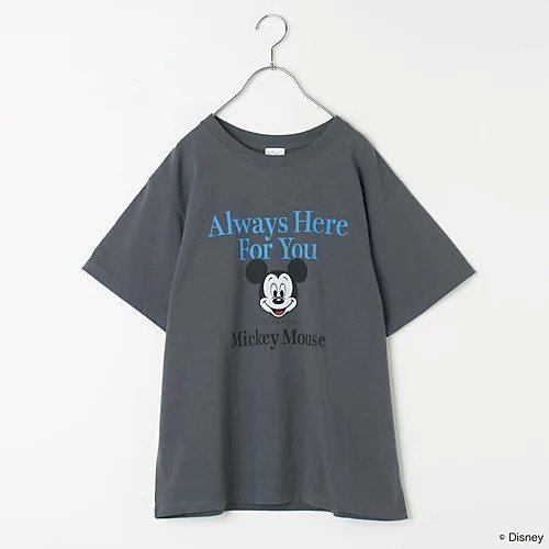 【ハチイチブランカ/+81BRANCA】の【LEE別注】【洗える】+81 / MICKEY MOUSE TEE インテリア・キッズ・メンズ・レディースファッション・服の通販 founy(ファニー) 　ファッション　Fashion　レディースファッション　WOMEN　グラフィック　Graphic　プリント　Print　ミリタリー　Military　人気　Popularity　別注　Special Order　定番　Standard　洗える　Washable　チャコール|ID: prp329100004515012 ipo3291000000031900929