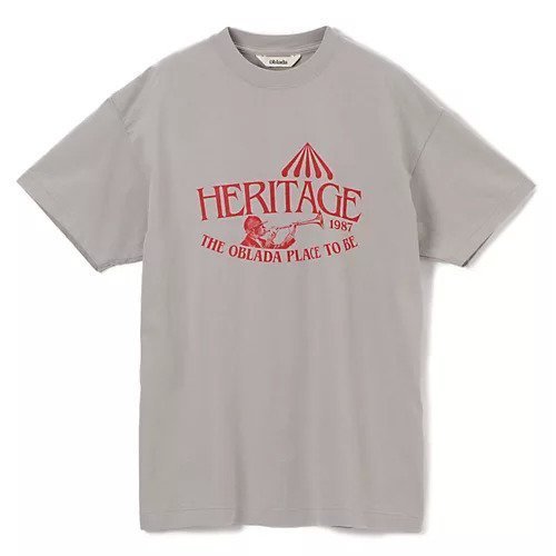【オブラダ/Oblada】のHERITAGE TEE インテリア・キッズ・メンズ・レディースファッション・服の通販 founy(ファニー) 　ファッション　Fashion　レディースファッション　WOMEN　プリント　Print　洗える　Washable　GRAY|ID: prp329100004515025 ipo3291000000031901015
