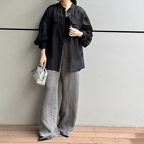 【イーバイエクラ/E by eclat】のハリ感シアーシャツ 人気、トレンドファッション・服の通販 founy(ファニー) 　ファッション　Fashion　レディースファッション　WOMEN　トップス・カットソー　Tops/Tshirt　シャツ/ブラウス　Shirts/Blouses　おすすめ　Recommend　エレガント 上品　Elegant　オケージョン　Occasion　ギャザー　Gather　フラップ　Flap　ポケット　Pocket　洗える　Washable　other-3|ID: prp329100004515034 ipo3291000000031901112