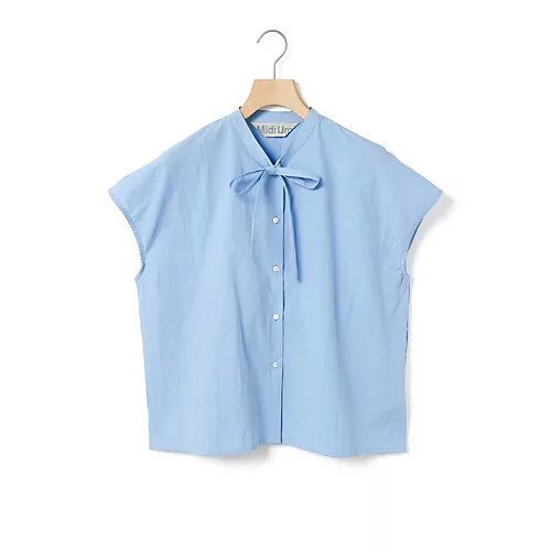 【ミディウミ/MidiUmi】のタイショートシャツ インテリア・キッズ・メンズ・レディースファッション・服の通販 founy(ファニー) 　ファッション　Fashion　レディースファッション　WOMEN　トップス・カットソー　Tops/Tshirt　シャツ/ブラウス　Shirts/Blouses　エレガント 上品　Elegant　ショート　Short　シンプル　Simple　タイプライター　Typewriter　リボン　Ribbon　夏　Summer　ライトブルー|ID: prp329100004515036 ipo3291000000031901137