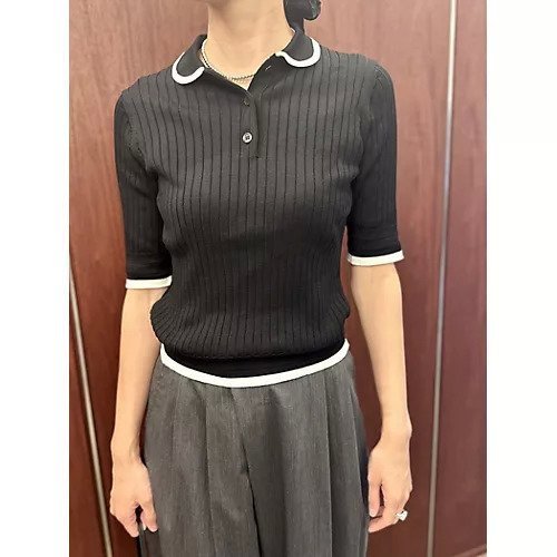 【スローン/SLOANE】の【Marisol別注】接触冷感ポロニット 人気、トレンドファッション・服の通販 founy(ファニー) 　ファッション　Fashion　レディースファッション　Fashion for Women　トップス・カットソー　Cut & Sew Tops　ニット　Knit Tops & Sweaters　エレガント 上品　Elegant　洗える　Machine Washable　軽量　Lightweight, Ultra Light　バランス　Balance, Style Balance　別注　Limited Edition, Custom Order　ワイドリブ　Wide Rib, Wide Ribbed Knit　夏　Summer　other-3|ID: prp329100004515039 ipo3291000000033246221