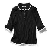 【スローン/SLOANE】の【Marisol別注】接触冷感ポロニット 人気、トレンドファッション・服の通販 founy(ファニー) ファッション Fashion レディースファッション Fashion for Women トップス・カットソー Cut & Sew Tops ニット Knit Tops & Sweaters エレガント 上品 Elegant 洗える Machine Washable 軽量 Lightweight, Ultra Light バランス Balance, Style Balance 別注 Limited Edition, Custom Order ワイドリブ Wide Rib, Wide Ribbed Knit 夏 Summer |ID:prp329100004515039