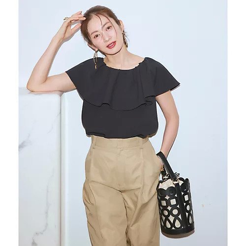 【エムセブンデイズ/M7days】のCOOLMAX(R)ラッフルブラウス 人気、トレンドファッション・服の通販 founy(ファニー) 　ファッション　Fashion　レディースファッション　WOMEN　トップス・カットソー　Tops/Tshirt　シャツ/ブラウス　Shirts/Blouses　おすすめ　Recommend　クール　Cool　シンプル　Simple　デコルテ　Decolletage　フリル　Frills　吸水　Water Absorption　夏　Summer　洗える　Washable　other-2|ID: prp329100004515041 ipo3291000000031901186