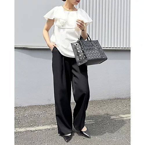 【エムセブンデイズ/M7days】のCOOLMAX(R)ラッフルブラウス 人気、トレンドファッション・服の通販 founy(ファニー) 　ファッション　Fashion　レディースファッション　Fashion for Women　トップス・カットソー　Cut & Sew Tops　シャツ・ブラウス・オフィスカジュアル　Elegant Blouses & Button-Ups　おすすめ　Recommended / Our Picks　クール　Cool, Chic　シンプル　Simple, Minimal　デコルテ　Décolleté, Neckline　フリル　Frill, Ruffle　吸水　Absorbent, Quick-Dry　夏　Summer　洗える　Machine Washable　other-2|ID: prp329100004515041 ipo3291000000033246225
