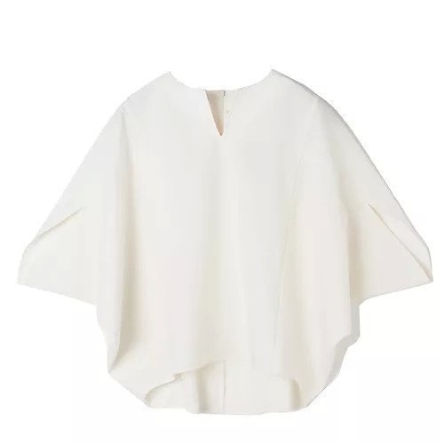 【イーバイエクラ/E by eclat】の涼やかポンチョ風ブラウス インテリア・キッズ・メンズ・レディースファッション・服の通販 founy(ファニー) 　ファッション　Fashion　レディースファッション　Fashion for Women　アウター　Coat / Outerwear Collection　ポンチョ・ケープコート　Ponchos & Capes　トップス・カットソー　Cut & Sew Tops　シャツ・ブラウス・オフィスカジュアル　Elegant Blouses & Button-Ups　シンプル　Simple, Minimal　ストレッチ　Stretch, Stretchy Fabric　スリット　Slit, Slit Detail　ベーシック　Basic, Essential　ボトム　Bottoms, Lower Wear　ポンチョ　Poncho, Cape Style　夏　Summer　洗える　Machine Washable　ホワイト|ID: prp329100004515042 ipo3291000000035442845