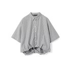 【ミズイロ インド/mizuiro ind】のストライプハーフスリーブバルーンシャツ ブラック|ID: prp329100004515043 ipo3291000000031901195