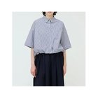 【ミズイロ インド/mizuiro ind】のストライプハーフスリーブバルーンシャツ ネイビー|ID: prp329100004515043 ipo3291000000031901197
