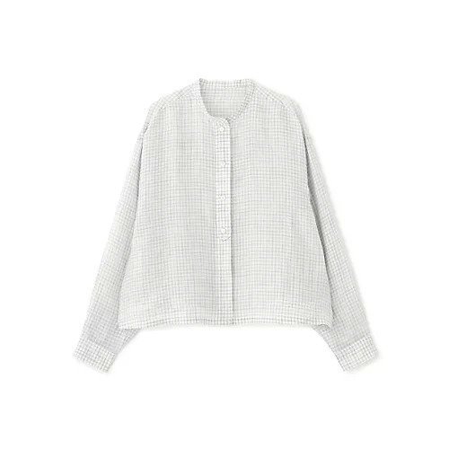 【ヒューマンウーマン/HUMAN WOMAN】のラミーバンドカラーギンガムシャツブラウス 人気、トレンドファッション・服の通販 founy(ファニー) 　ファッション　Fashion　レディースファッション　WOMEN　トップス・カットソー　Tops/Tshirt　シャツ/ブラウス　Shirts/Blouses　おすすめ　Recommend　ギンガム　Gingham　ショート　Short　スタンダード　Standard　チェック　Check　フロント　Front　ボックス　Box　定番　Standard　other-2|ID: prp329100004515048 ipo3291000000031901228